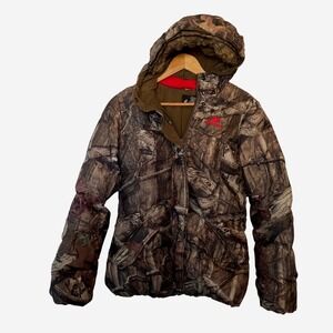 Mossy Oak Break-Up Infinity Camo Hunting Jacket Women Medium Pink Trim Hooded